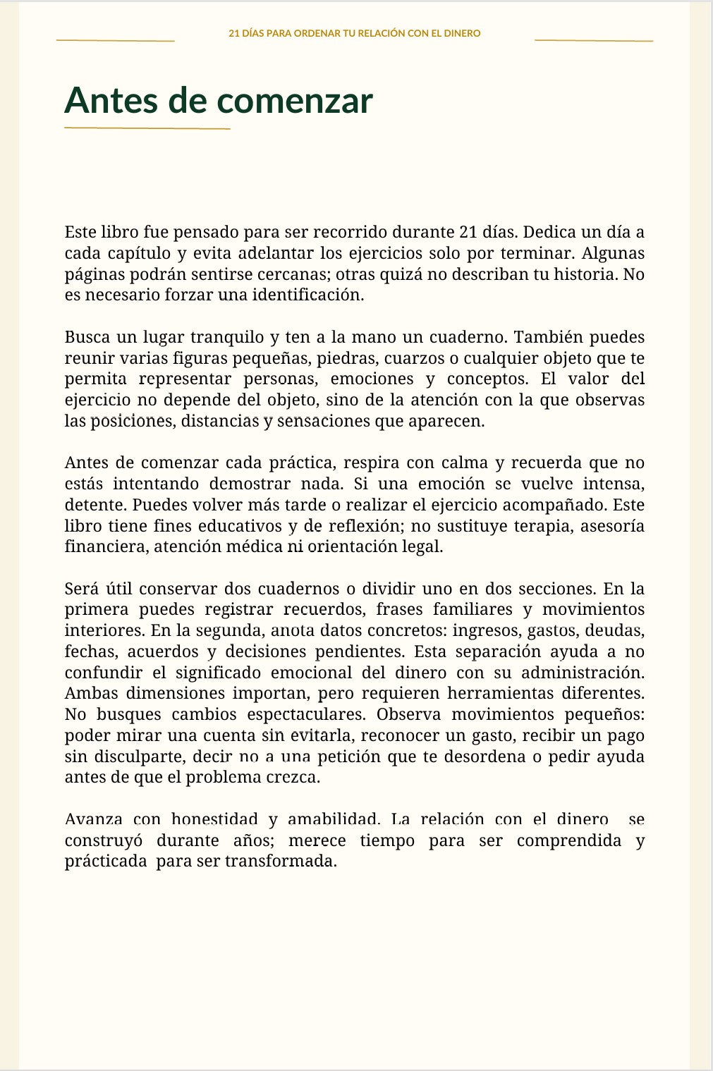 21 días para ordenar tu relación con el dinero